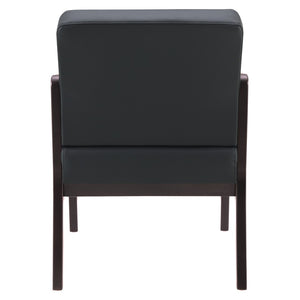 OSP Home Furnishings Wood Guest Chair with Cherry Finish Frame and Memory Foam Seat for Executive Offices Espresso WD588-U6