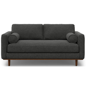 English Elm Morrison Mid-Century 72" Sofa with Ottoman Set — Eco-Friendly Recycled Fabric, Plush Feather Fill, Sturdy Craftsmanship Charcoal grey B136P199229