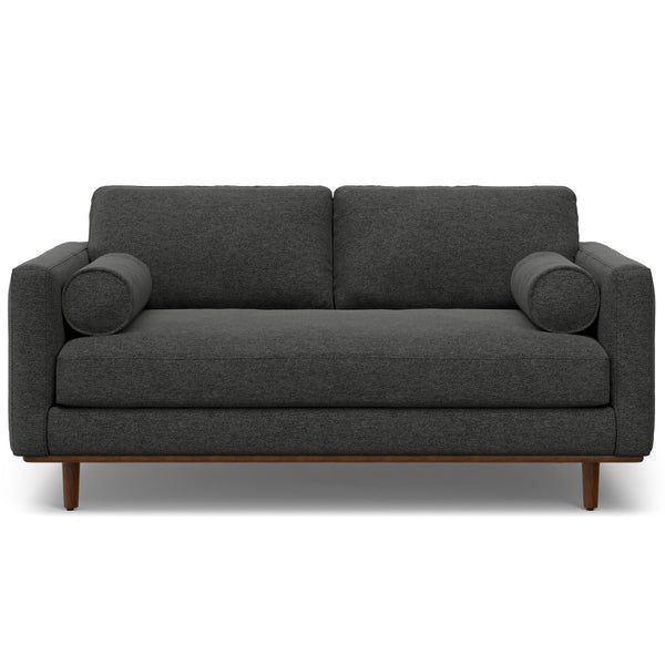 English Elm Morrison Mid-Century 72" Sofa with Ottoman Set — Eco-Friendly Recycled Fabric, Plush Feather Fill, Sturdy Craftsmanship Charcoal grey B136P199229