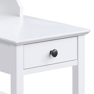 English Elm White 3-shelf Side Table with Drawer, Adjustable Shelf & USB Charging Dock for Living Room Charm B062P186479