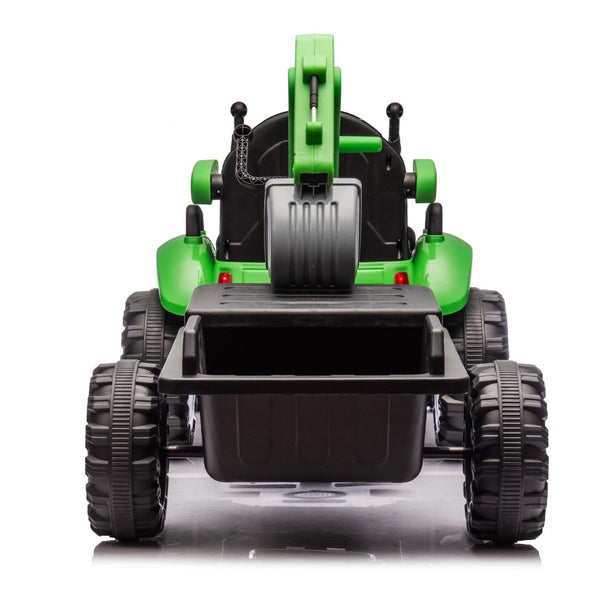 English Elm 24v Kids Electric Tractor with Swappable Construction Attachments and Parent Remote W1578P230013