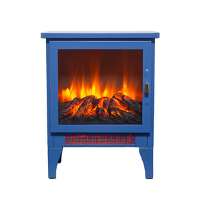 English Elm 18 Inch Freestanding Electric Fireplace Stove with 3d Led Flame and Matte Black Finish W1769P345280