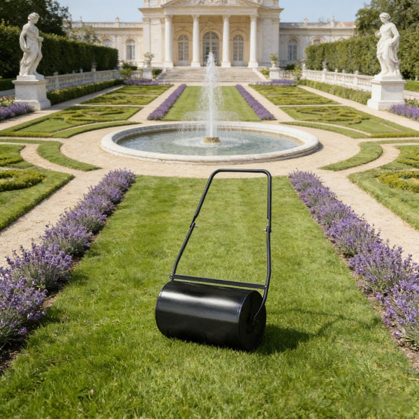 English Elm Lawn Roller Steel Drum Push or Tow Behind Fillable Garden Turf Flattening Tool T3971P423368