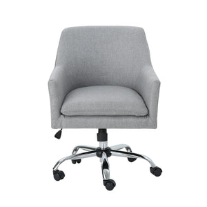 English Elm Christopher Knight Home® - OFFICE Chair with Plush Upholstery, Sloped Armrests, Swivel Lift & Chrome Caster Base for Comfort Grey 63624.00GRY