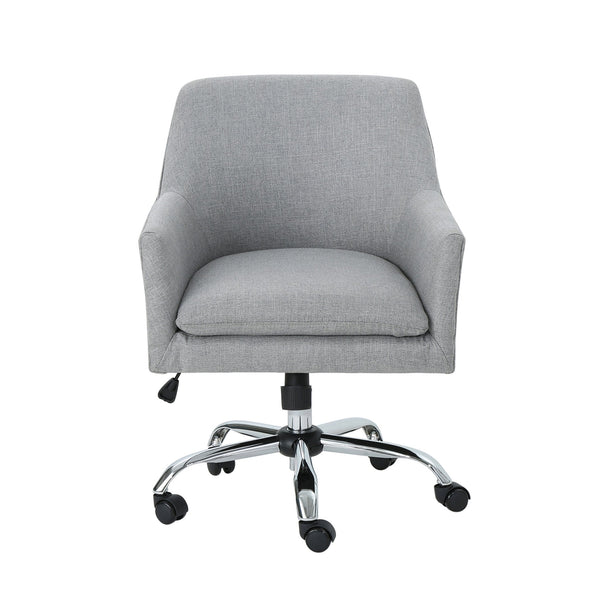 English Elm Christopher Knight Home® - OFFICE Chair with Plush Upholstery, Sloped Armrests, Swivel Lift & Chrome Caster Base for Comfort Grey 63624.00GRY