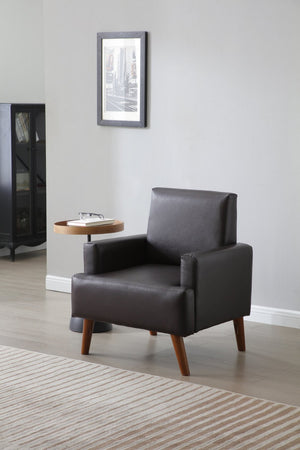 English Elm Ventura Tufted Velvet Accent Chair Compact Button Detail for Living Room or Bedroom Dark Brown B078P497891