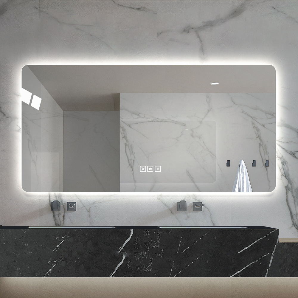English Elm 28*60in Corrosion-Resistant LED Bathroom Mirror with One-Touch Demist, 3-Color Dimmable, Anti-Oxidation Shielding W2709P243337