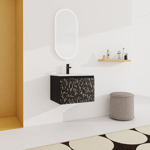 English Elm 24'' Floating Wall-Mounted Bathroom Vanity With Ceramic Sink, Soft-Close Doors & Modern Design P1 W999S00172-GIGA