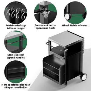 English Elm Outdoor Grill Cart With Storage – Versatile Bbq Kitchen Island, Mobile Prep Station, Weather-Resistant T3210P391495