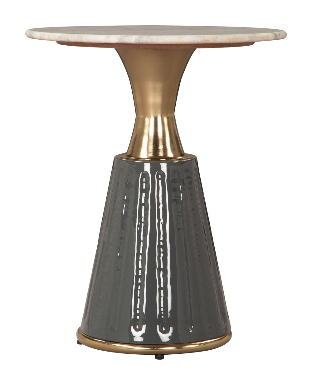 Zuo Modern Glasa Multicolor Side Table - Modern Marble & Iron Design For Chic Living Spaces & Minimalist Decor Gray Natural Marble,Mdf,Iron 110627-zuo-modern