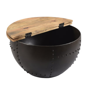 English Elm Christopher Knight Home® - WOODEN Mango Wood & Iron Coffee Table with Hinged Storage, Modern Industrial Drum Design (30.5") 66499.00