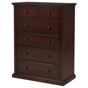 English Elm Anzio Six Drawer Chest Warm Wood Finish Bedroom Storage with Round Knob Hardware Cappuccino B062P451785