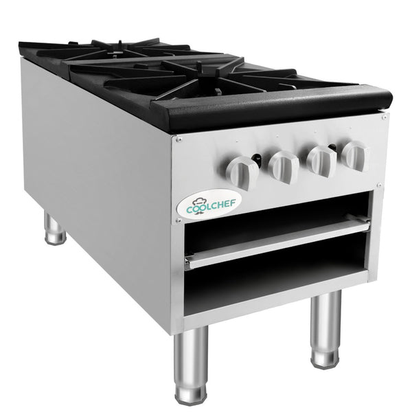 English Elm 160,000 Btu Dual Burner Commercial Gas Stock Pot Range for Professional Kitchens W3629P462151