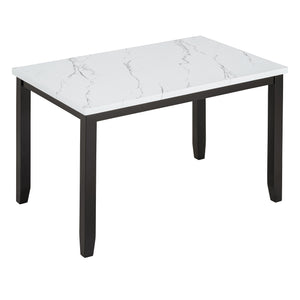 English Elm TREXM 5-Piece Dining Set for 4 with Marble MDF Table & Upholstered Comfort Chairs, Space-Saving Modern设计 ST000040AAE