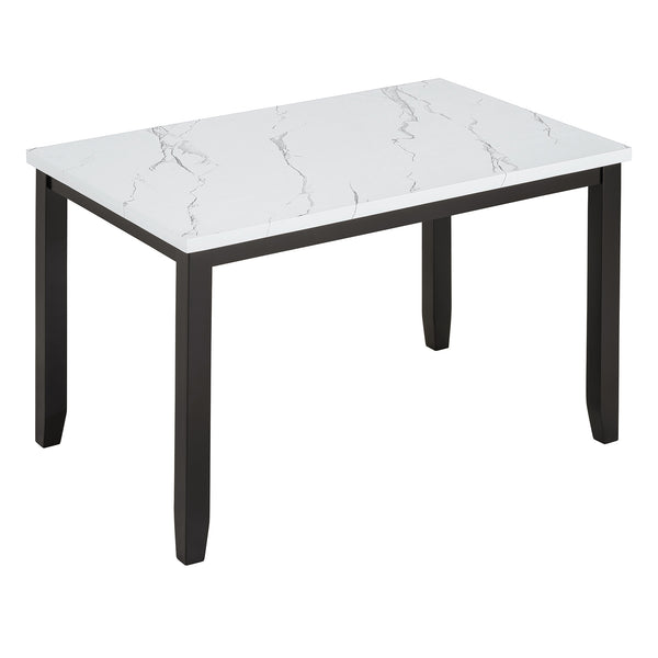 English Elm TREXM 5-Piece Dining Set for 4 with Marble MDF Table & Upholstered Comfort Chairs, Space-Saving Modern设计 ST000040AAE