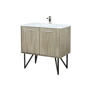 English Elm Rustic Acacia Bath Vanity With Cultured Marble Top, Soft-Close Doors & Brushed Nickel Faucet Set B2731P259680-GIGA