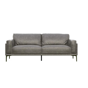 English Elm Wallace & Bay - Wallace & Bay  Onyx Gray Leather Sofa