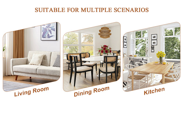 English Elm Modern Minimalist Black Dining Chairs Set of 6 — Waterproof PU Upholstered Spoon Seats, Sturdy Metal Legs, Non-Slip W1151P353621