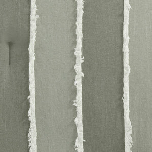 English Elm 3 Striped Cotton Comforter Set Full/Queen with Clip Jacquard Trim, Hypoallergenic OEKO-TEX Certified Bedding Sage 22.83 L x 22.05 W x 10.63 H B035P268142