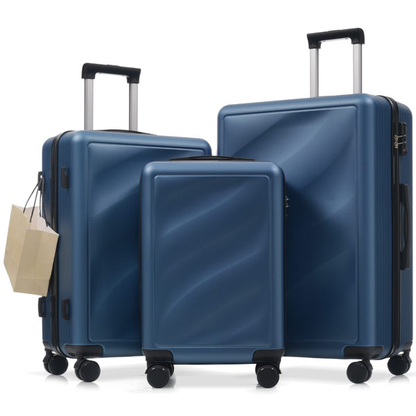 English Elm Luggage 3 Piece Hardshell Abs Set with Spinner Wheels Tsa Lock Travel Ready Dark Blue N730P304620C