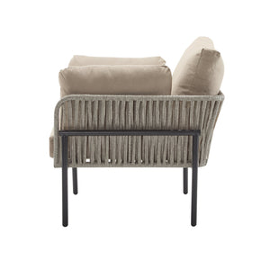 English Elm Christopher Knight Home® - [Set Of 2] 36" Beige Iron Lounge Chairs With Plush Cushions & Rope Weave, Perfect For Indoor/Outdoor N767P237035G_2