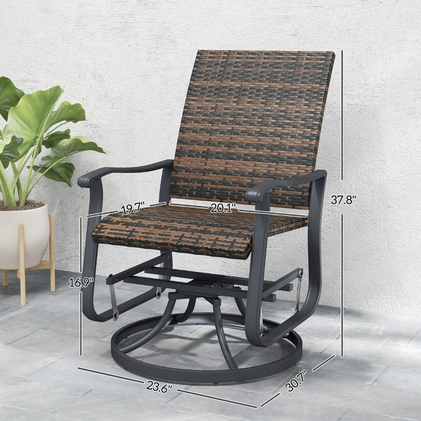 English Elm Garden Steel Frame Outdoor Glider Chair with Breathable Mesh for Porch or Patio T3971P444279