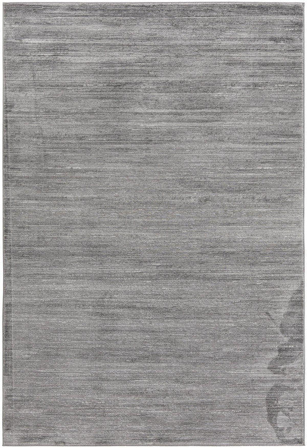 Unique Loom Finsbury Kate Machine Made Solid Rug Gray, Ivory 6' 1" x 9' 0"