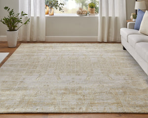 Feizy Rugs Eas69fpf Eastfield Modern Abstract Hand-loomed Viscose And Wool Rug - Artisanal Style For Any Space Yellow,Ivory,Gold Viscose,Wool Eas69fpfgldivyg00