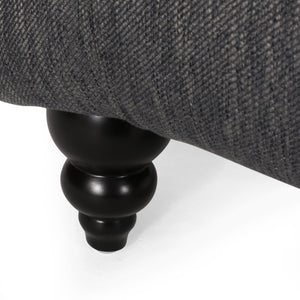 English Elm Christopher Knight Home® - CHAISE Luxe button-tufted curvy lounge chair with diamond stitch detail and turned birch wood legs, stylish comfort for modern living-room relaxation Charcoal 46.5 L x 29.75 W x 20.5 H 70445.00FCHAR