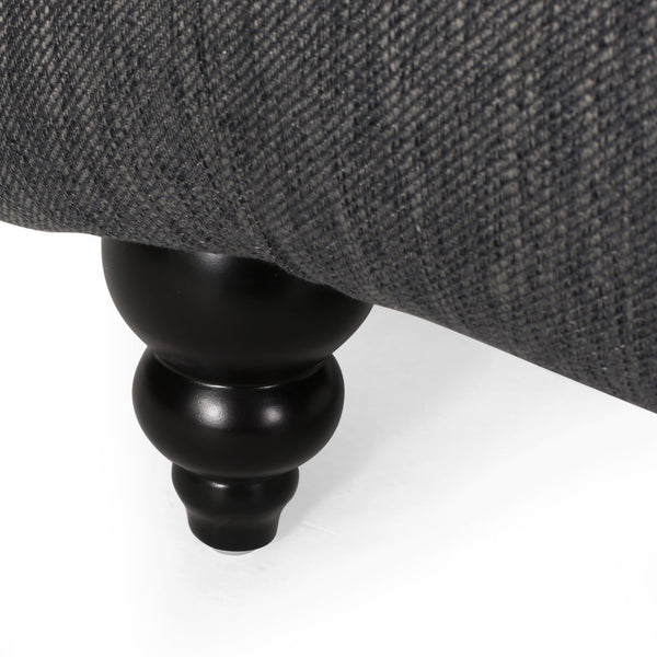 English Elm Christopher Knight Home® - CHAISE Luxe button-tufted curvy lounge chair with diamond stitch detail and turned birch wood legs, stylish comfort for modern living-room relaxation Charcoal 46.5 L x 29.75 W x 20.5 H 70445.00FCHAR