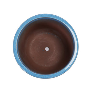 English Elm Set Of 3 Antique Blue Ceramic Flowerpots - Artisan Planters For Garden, Patio & Indoor Decor W3273P321480-GIGA