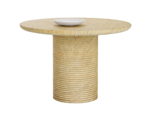 Sunpan RIVA Dining Table - Modern Concrete Design with Travertine Finish for Elegant Dining Spaces 43" 112716