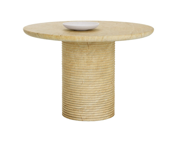 Sunpan RIVA Dining Table - Modern Concrete Design with Travertine Finish for Elegant Dining Spaces 43" 112716