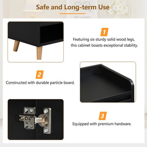 English Elm On-Trend Contemporary Shoe Cabinet With Adjustable Shelves, Stylish Organizer For Entryway & Living Room N721S000058B-GIGA