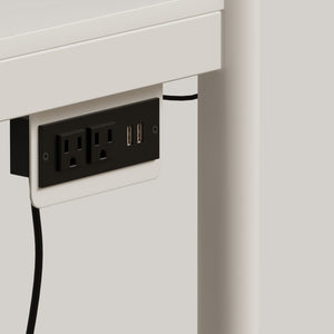 English Elm Black Metal Loft Bed with Built-in Desk Rgb Led Lighting and Charging Station White W1671S00010