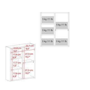 English Elm White Medicine Cabinet With Full-Length Mirror, Open Shelves & Stylish Hidden Storage For Any Bathroom B062P323179-GIGA