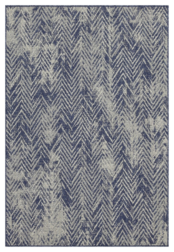 English Elm Sunshine Indoor/Outdoor Area Rug – Durable 7'10" X 10'3" Blue Flatweave, Perfect For High-Traffic Spaces B186P198880-GIGA