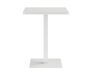 Sunpan Merano Bar Table - Modern Sleek Design with Durable Powder Coated Aluminum for Indoor and Outdoor Use White