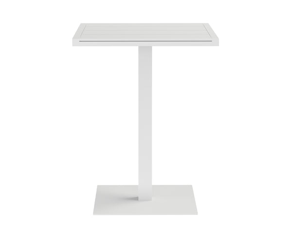 Sunpan Merano Bar Table - Modern Sleek Design with Durable Powder Coated Aluminum for Indoor and Outdoor Use White