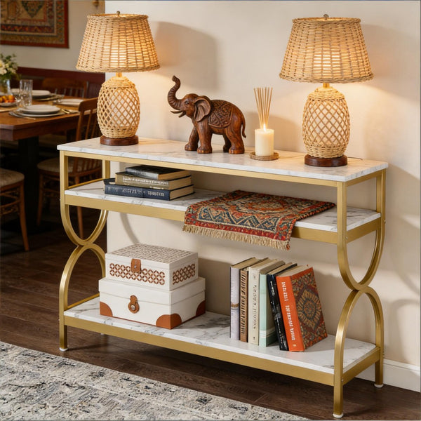 English Elm Modern Farmhouse Console Table Slim Wood Grain Entryway Sofa Accent Piece T3971P453219