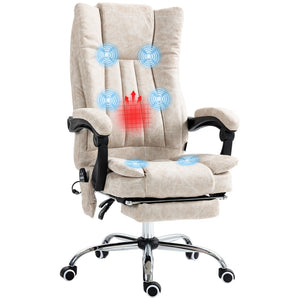 English Elm Vinsetto High-Back Microfiber Office Chair With Massage, Heat, Adjustable Height & Footrest Comfort W2225P200897-GIGA