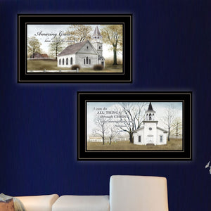 English Elm "amazing Grace" Billy Jacobs Two Piece Framed Canvas Art for Farmhouse Wall Decor B06787795