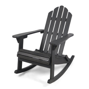 English Elm Christopher Knight Home® - HOLLYWOOD Acacia Wood Adirondack Rocking Chair with Long Rockers, Weather-Resistant, Cozy Cottage Vibe DARK GREY 38.75 L x 28 W x 9 H 62398.00DGRY
