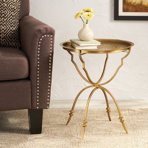 Christopher Knight Home® - Noble House - Begole Vintage Style Handcrafted Iron Tray Top Side Table