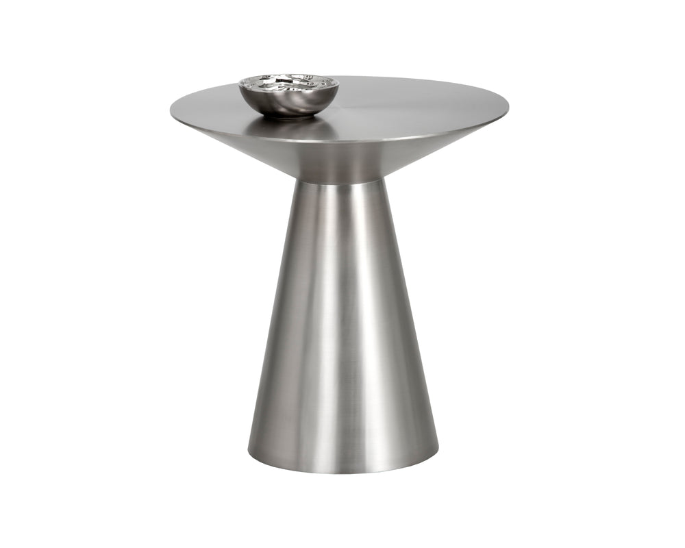 Sunpan Carmel End Table - Stunning Tapered Design for Contemporary Living Spaces, Perfect for Home or Office Stainless Steel