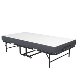 English Elm 75 Inch Rollaway Twin Bed with Memory Foam Mattress Heavy Duty Steel Frame Foldable W2735P425460