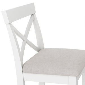 English Elm TOPMAX Farmhouse 48" Rectangular Wood Bar Height Dining Set with 2 Cushioned Stools, Space-Saving Design Beige,Brown+White N717P334716B