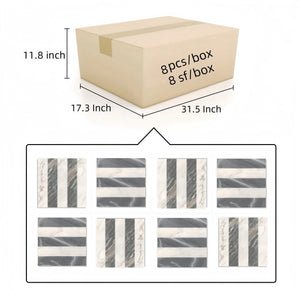 English Elm 12*12 Waterjet Marble Tiles - Elegant White & Grey Polished Natural Stone For Luxurious Interiors W1696P262345