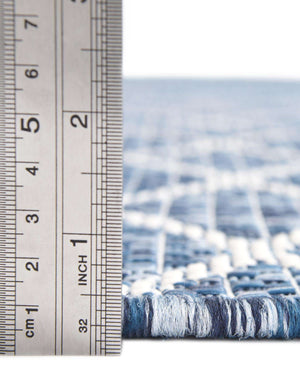 Unique Loom Outdoor Trellis Gitter Machine Made Trellis Rug Blue, Ivory 10' 0" x 10' 0"