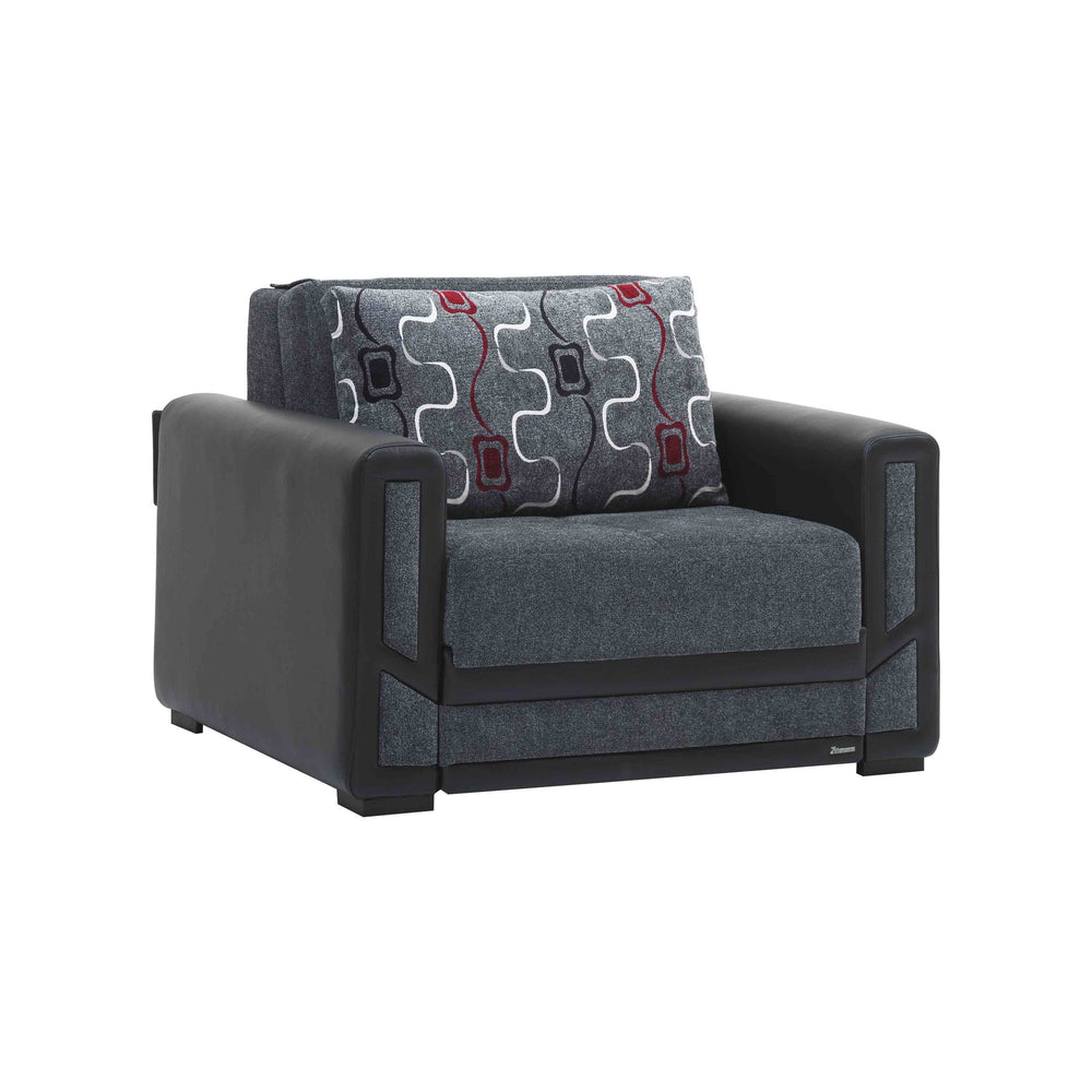 English Elm PrimeNest PulseCraftmax Upholstered Convertible Armchair with Storage, Chenille Comfort & Space-Saver Gray B030P286229
